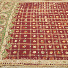 Load image into Gallery viewer, Sanskriti Vintage Heavy Dupatta Pure Cotton Hand Beaded Bandhani Gharchola Stole
