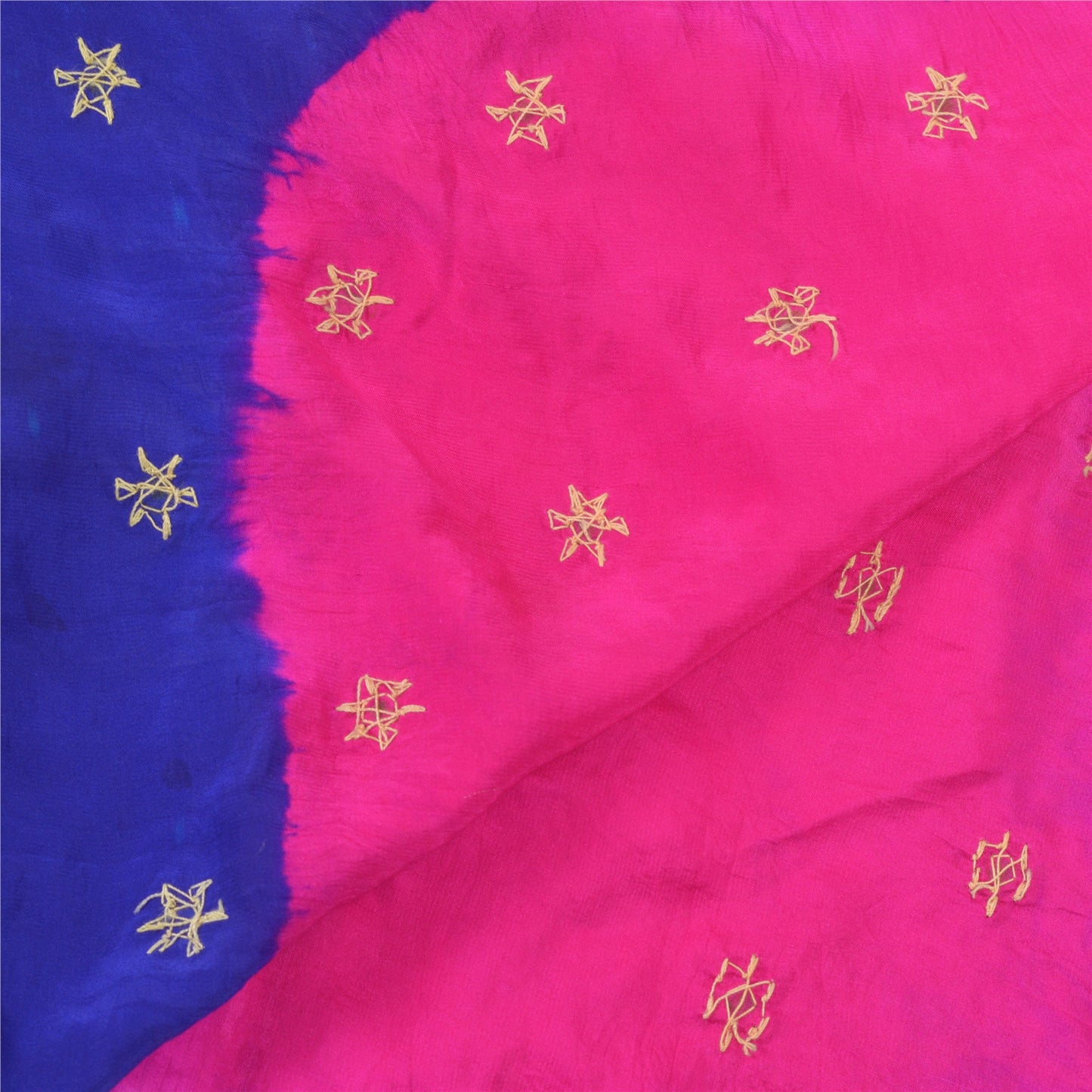 Sanskriti Vintage Tung Dupatta Ren Satin Silke Pink Håndperlet Zardozi Stola