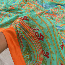 Load image into Gallery viewer, Sanskriti Vintage Heavy Dupatta Pure Georgette Silk Handmade Ari Work Stole
