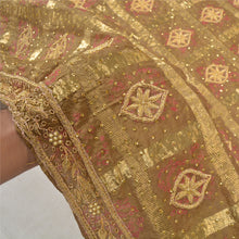 Load image into Gallery viewer, Sanskriti Vintage Heavy Dupatta Pure Silk Green Handmade Woven Bandhani Stole

