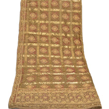 Load image into Gallery viewer, Sanskriti Vintage Heavy Dupatta Pure Silk Green Handmade Woven Bandhani Stole

