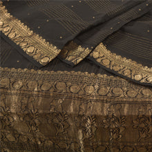 Load image into Gallery viewer, Sanskriti Vintage Black Heavy Dupatta 100% Pure Cotton Woven Brocade Scarf/Stole
