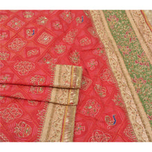 Load image into Gallery viewer, Sanskriti Vintage Red Heavy Dupatta Pure Satin Silk Hand Beaded Ethnic Stole
