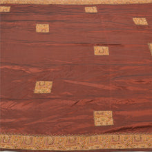 Load image into Gallery viewer, Sanskriti Vintage Heavy Dupatta 100% Pure Silk Brown Hand Beaded Zari Stole
