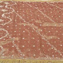 Load image into Gallery viewer, Sanskriti Vintage Heavy Dupatta Tissue Dark Red Hand Beaded Woven Zardozi Stole
