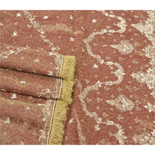 Load image into Gallery viewer, Sanskriti Vintage Heavy Dupatta Tissue Dark Red Hand Beaded Woven Zardozi Stole
