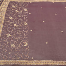 Load image into Gallery viewer, Sanskriti Vintage Heavy Dupatta Georgette Purple Hand Beaded Zardozi Work Stole
