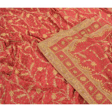 Load image into Gallery viewer, Sanskriti Vintage Heavy Dupatta 100% Pure Satin Silk Red Hand Beaded Stole
