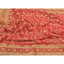 Load image into Gallery viewer, Sanskriti Vintage Heavy Dupatta 100% Pure Satin Silk Red Hand Beaded Stole
