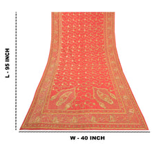 Load image into Gallery viewer, Sanskriti Vintage Heavy Dupatta Pure Silk Red Hand Beaded Zardozi Work Stole
