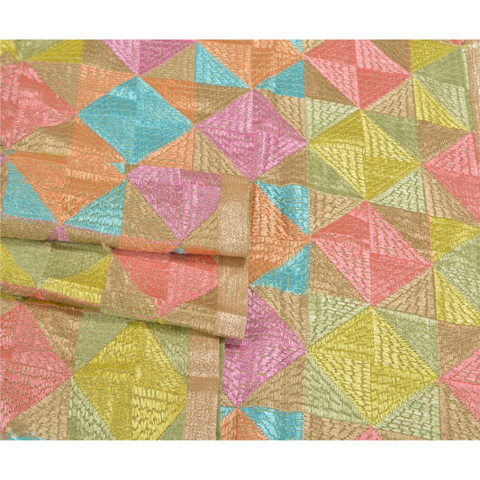 Sanskriti Vintage Hand Embroidered Phulkari Dupatta: Art Silk Bagh Phulkari Traditional Shawl Indian Heritage Textile Women Traditional Dress