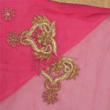 Load image into Gallery viewer, Sanskriti Vintage Heavy Dupatta Net Mesh Pink Hand Beaded Zari Work Stole
