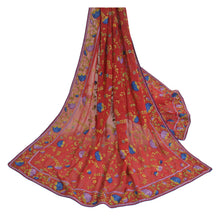 Load image into Gallery viewer, Sanskriti Vintage Heavy Dupatta Georgette Red Embroidered Floral Party Stole
