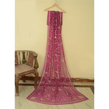 Load image into Gallery viewer, Sanskriti Vintage Purple Heavy Dupatta Pure Georgette Silk Hand Beaded Stole
