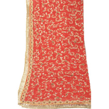 Load image into Gallery viewer, Sanskriti Vintage Red Heavy Dupatta 100% Pure Chiffon Silk Hand Beaded Stole
