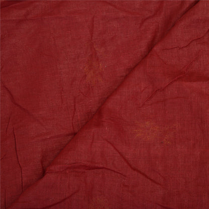 Sanskriti Vintage Dark Red Heavy Dupatta Pure Chiffon Silk Hand Embroidered Veil