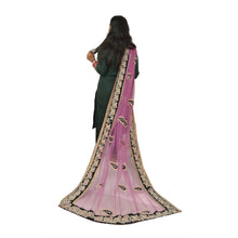Load image into Gallery viewer, Sanskriti Vintage Dupatta Net Mesh Pink Hand Beaded Wrap Party Unique Stole
