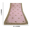 Sanskriti Vintage Dupatta Net Mesh Pink Hand Beaded Wrap Party Unique Stole