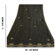 Load image into Gallery viewer, Sanskriti Vintage Black Heavy Dupatta 100% Pure Silk Hand Beaded Party Stole
