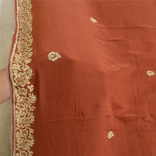 Load image into Gallery viewer, Sanskriti Vintage Burnt Red Dupatta Pure Crepe Silk Hand Embroidered Party Stole
