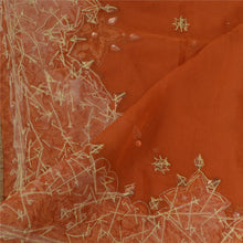 Load image into Gallery viewer, Sanskriti Vintage Orange Dupatta 100% Pure Georgette Silk Hand Beaded Stole
