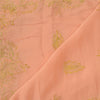 Sanskriti Vintage Peach Dupatta Pure Satin Silk Hand Embroidered Wrap Stole