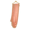 Sanskriti Vintage Peach Dupatta Pure Satin Silk Hand Embroidered Wrap Stole