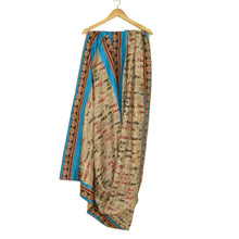 Load image into Gallery viewer, Sanskriti Vintage Dupatta Ivory Long Stole Pure Handloom Silk Embroidered Veil
