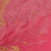 Sanskriti Vintage Hot Pink Dupatta 100% Pure Crepe Silk Hand Beaded Wrap Stole