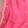 Sanskriti Vintage Hot Pink Dupatta 100% Pure Crepe Silk Hand Beaded Wrap Stole
