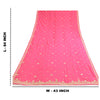 Sanskriti Vintage Hot Pink Dupatta 100% Pure Crepe Silk Hand Beaded Wrap Stole