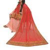 Sanskriti Vintage Red Dupatta Pure Georgette Silk Hand Beaded Wedding Stole