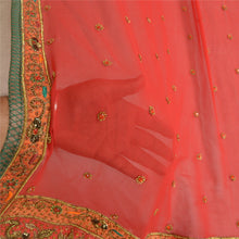 Load image into Gallery viewer, Sanskriti Vintage Red Dupatta Pure Georgette Silk Hand Beaded Wedding Stole
