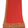 Sanskriti Vintage Red Dupatta Pure Georgette Silk Hand Beaded Wedding Stole