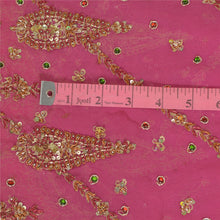Load image into Gallery viewer, Sanskriti Vintage Pink Dupatta Pure Georgette Silk Hand Beaded Party Stole
