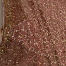 Load image into Gallery viewer, Sanskriti Vintage Golden Brown Dupatta 100% Pure Silk Hand Beaded Woven Stole
