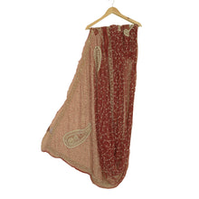 Load image into Gallery viewer, Sanskriti Vintage Red Long Dupatta Stole Net Mesh Veil Hand Embroidered Scarves
