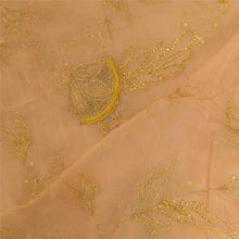 Load image into Gallery viewer, Sanskriti Vintage Peach Dupatta 100% Pure Chiffon Silk Hand Beaded Party Stole
