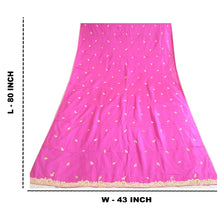 Load image into Gallery viewer, Sanskriti Vintage Magenta Long Dupatta Stole Pure Silk Hand Embroidered Scarves
