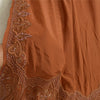 Sanskriti Vintage Brown Long Dupatta Stole Pure Crepe Silk Hand Beaded Scarves