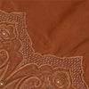 Sanskriti Vintage Brown Long Dupatta Stole Pure Crepe Silk Hand Beaded Scarves