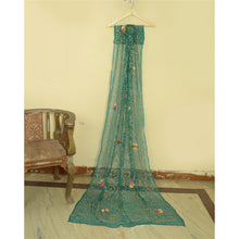 Load image into Gallery viewer, Sanskriti Vintage Long Rama Green Dupatta/Stole Pure Chiffon Silk Hand Beaded
