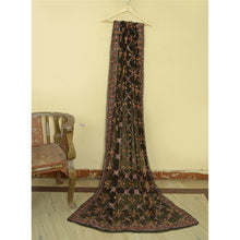 Load image into Gallery viewer, Sanskriti Vintage Long Black Dupatta/Stole Pure Georgette Silk Hand Beaded Veil
