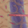 Sanskriti Vintage Long Peach/Purple Dupatta/Stole Pure Chiffon Silk Hand Beaded