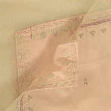 Load image into Gallery viewer, Sanskriti Vintage Long Dupatta Stole Pure Silk Peach Hand Beaded Wrap Scarves
