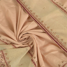 Load image into Gallery viewer, Sanskriti Vintage Long Dupatta Stole Pure Silk Peach Hand Beaded Wrap Scarves
