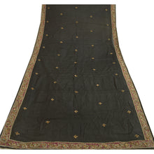 Load image into Gallery viewer, Sanskriti Vintage Long Black Dupatta/Stole Pure Silk Hand Beaded Party Veil
