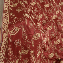 Load image into Gallery viewer, Sanskriti Vintage Long Dupatta Satin Dark Red Hand Embroidered Zardozi Stole

