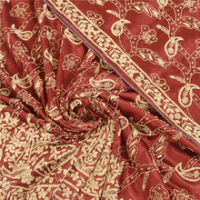 Load image into Gallery viewer, Sanskriti Vintage Long Dupatta Satin Dark Red Hand Embroidered Zardozi Stole
