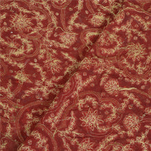 Load image into Gallery viewer, Sanskriti Vintage Dark Red Dupatta Pure Georgette Silk Hand Beaded Stole
